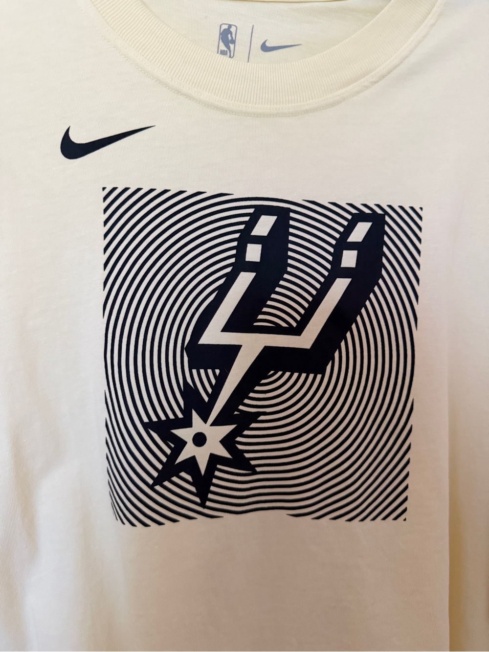 Nike Long Sleeve Tee in Pale Yellow with Black Spurs Graphic - Picture 3 of 5